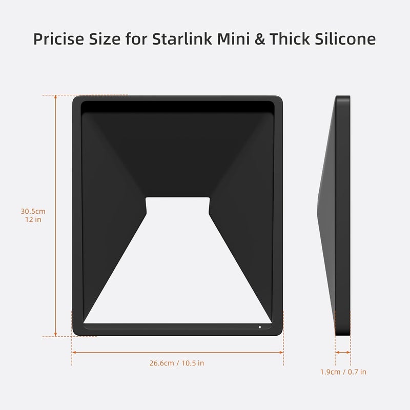 EAZUSE Starlink Mini Case Cover, Liquid Silicone Protective Case for Mini Starlink Dish Antenna Protector Black with Anti-Reflection Sticker - Image 5